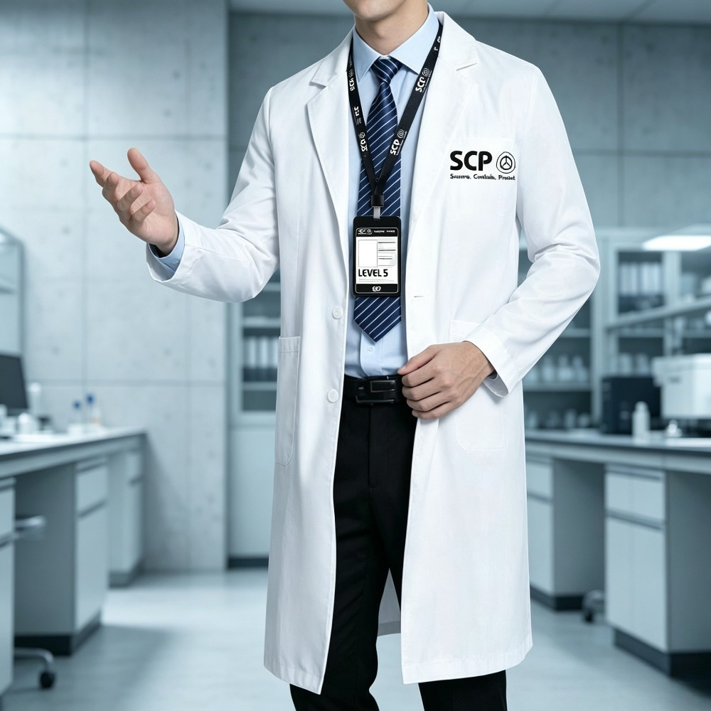 Белый лабораторный халат SCP:  – обзор и цена Anime Merchandise Jacket